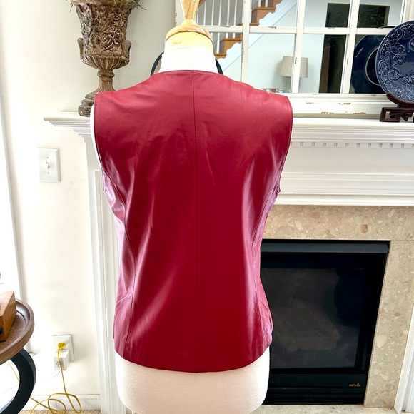Preston & York Vibrant Red Leather Vest - Picture 8 of 8